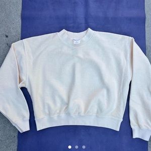 Madhappy reverse weave cropped sweatshirt in light yellow